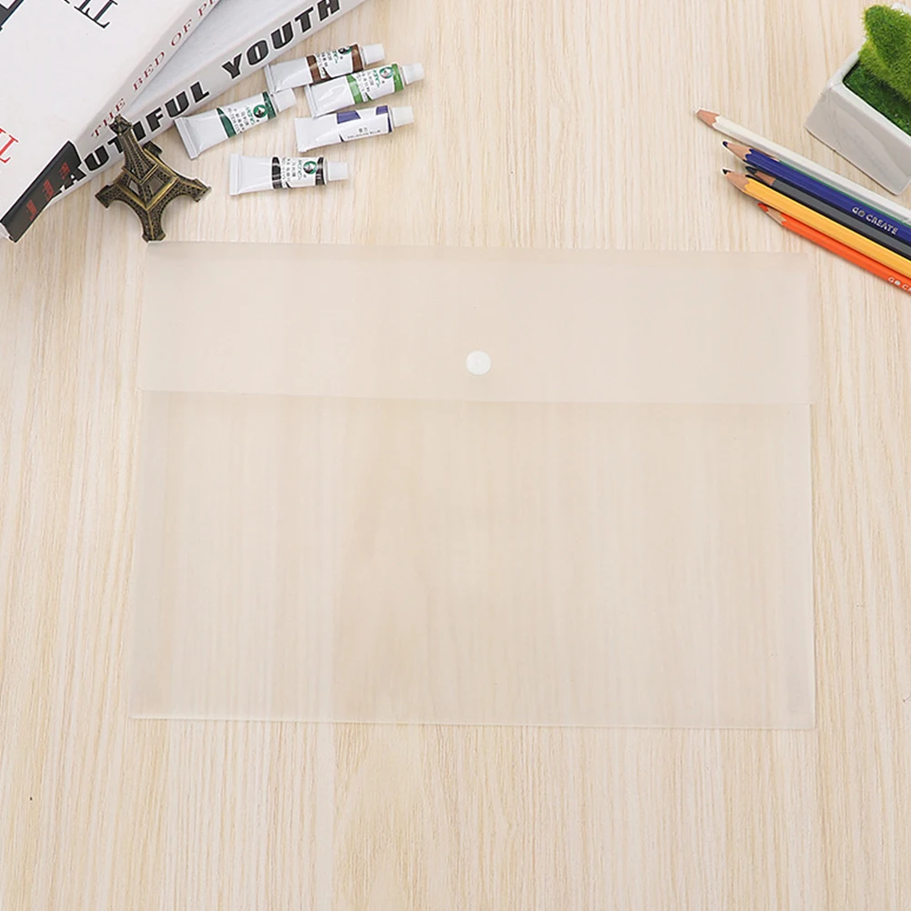 

4Pcs A4 PP File Bag Waterproof Document Organizer Portable File Holder for School Office Travel Notes Pouch Storage