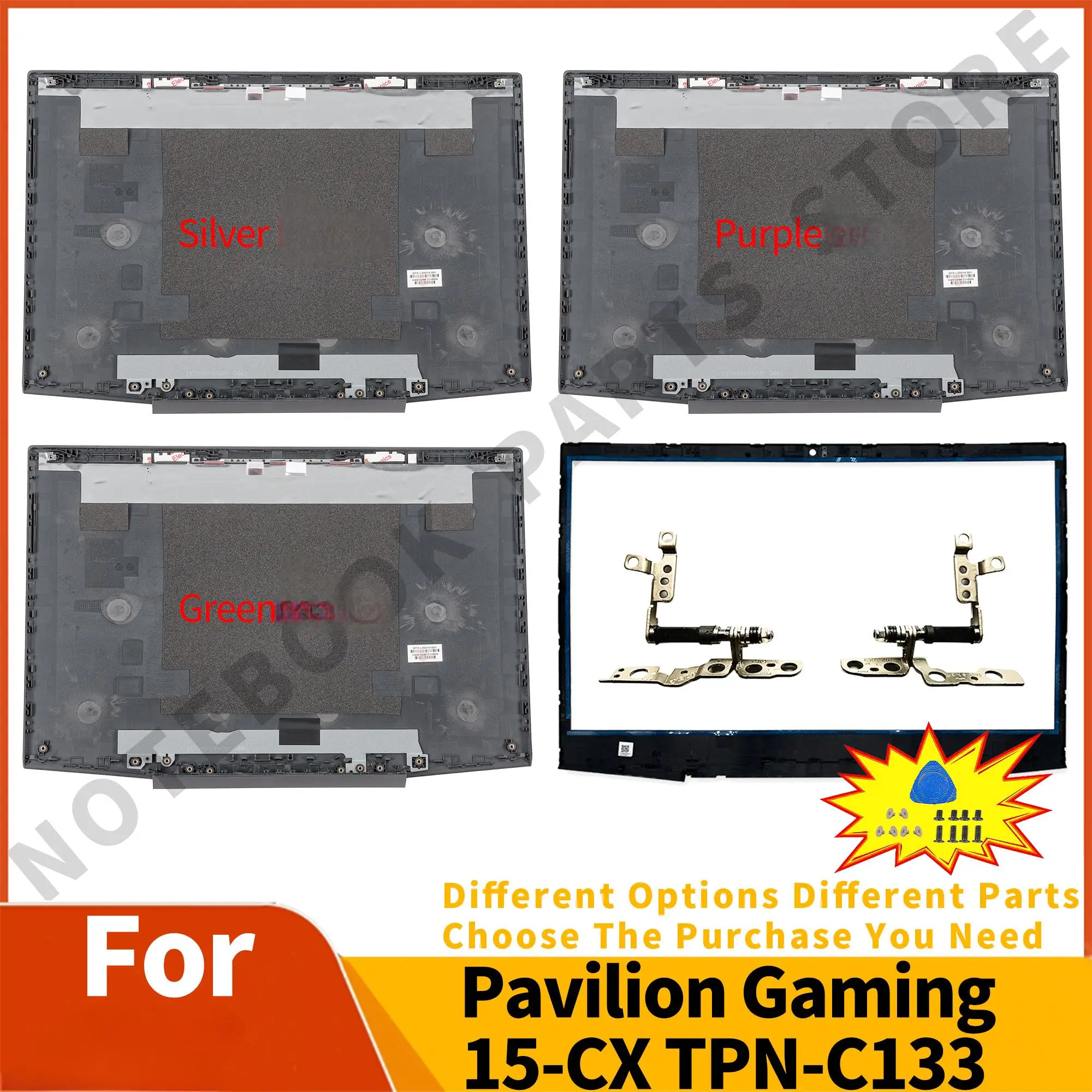 

Top case For Pavilion Gaming 15-CX 15T-CX TPN-C133 Silver/Purple/Green Back cover/bezel/hinges Plastic Parts Repair 15.6inch