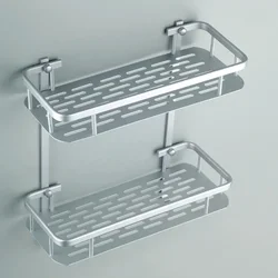 Bathroom Storage Rack Bathroom Shelves Space Aluminum No-drill Wall Mount Corner Shelf Toilet Makeup Organizer for Shampoo