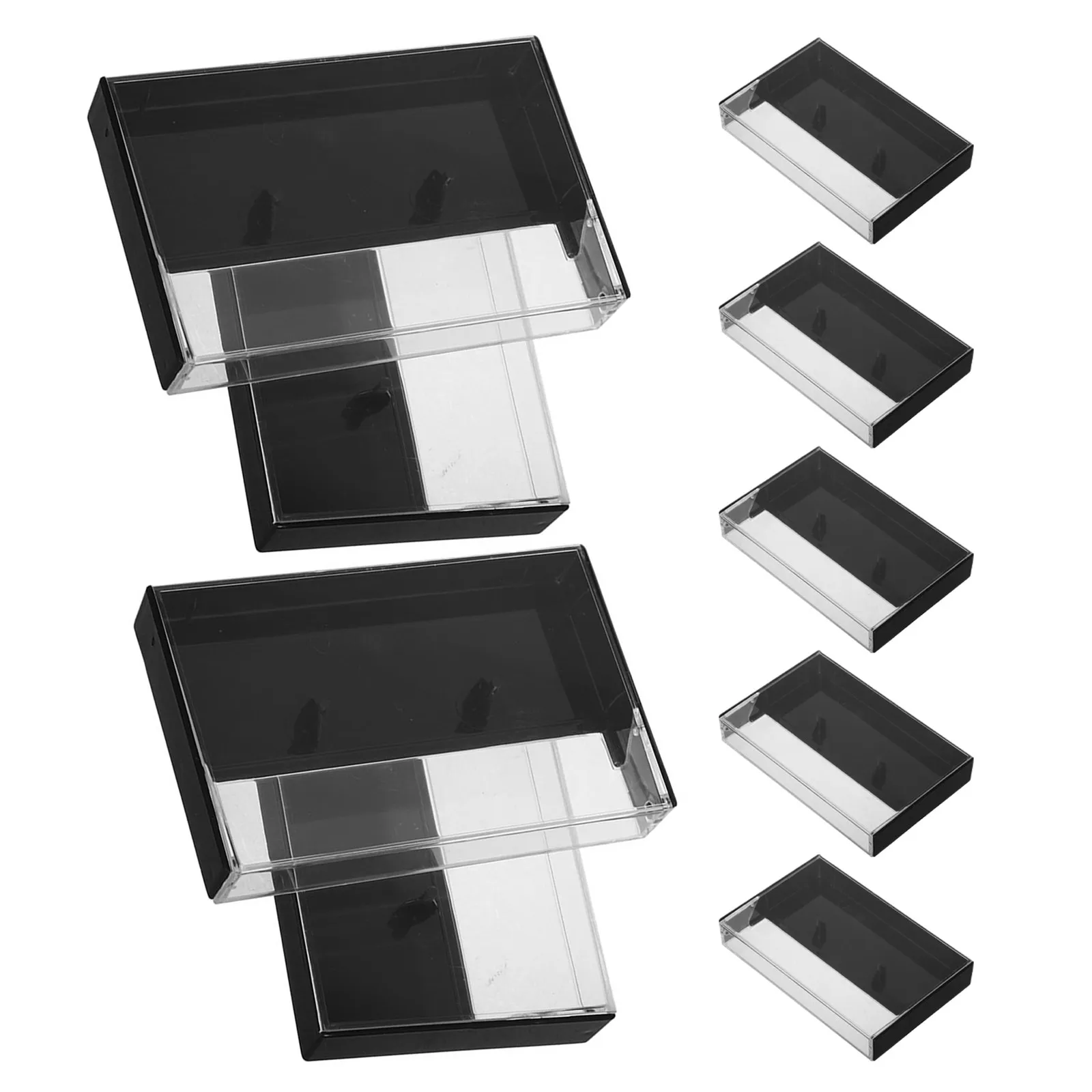 9Pcs Audio Cassette Tape Storage Case Retro Plastic Cassette Display Holder Compact Organizer for Living Room Study Studio Dust