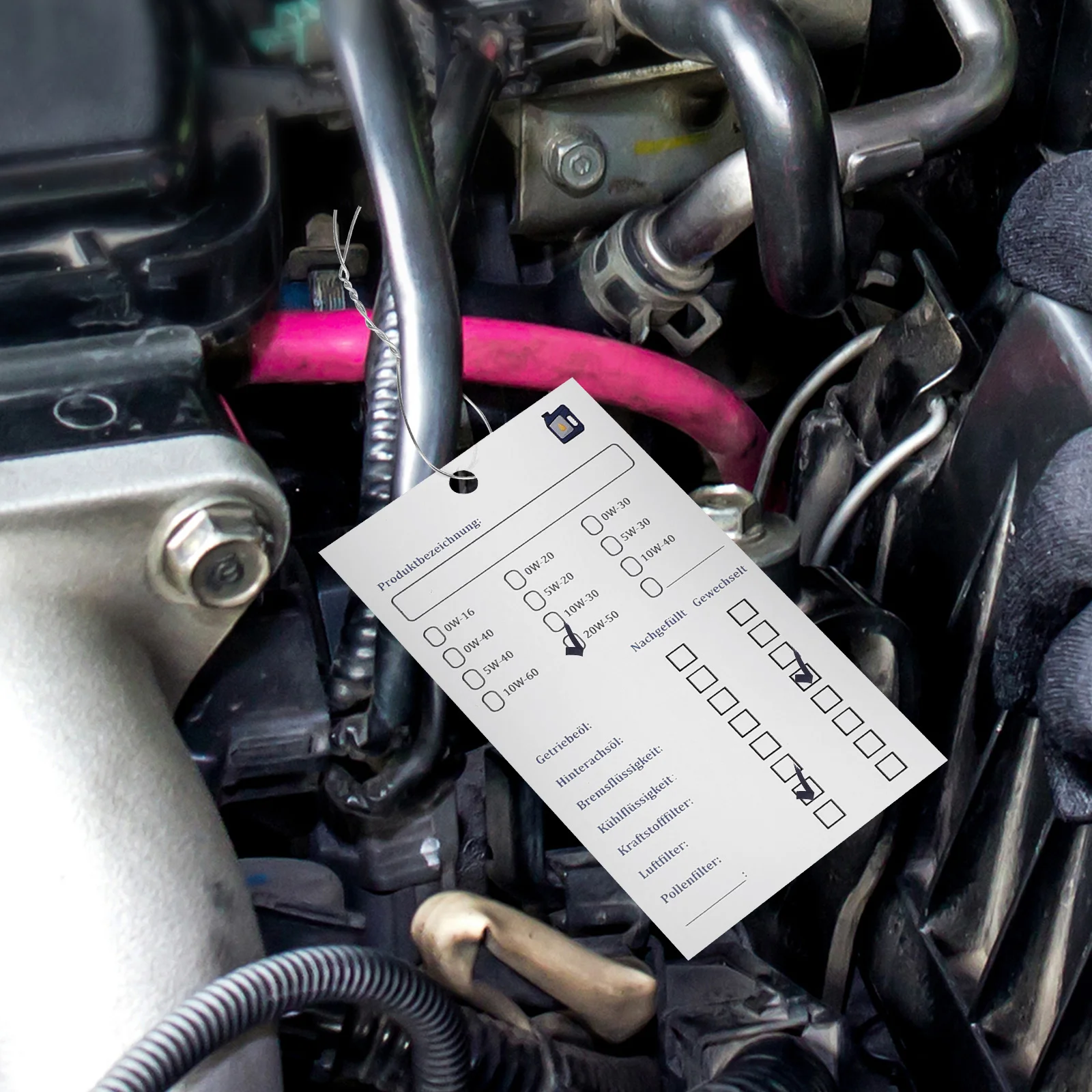 

100pcs Oil Change Tags Double-Sided Hanging For Service Schedule Maintenance Records Vehicle Oil Change History Documentation