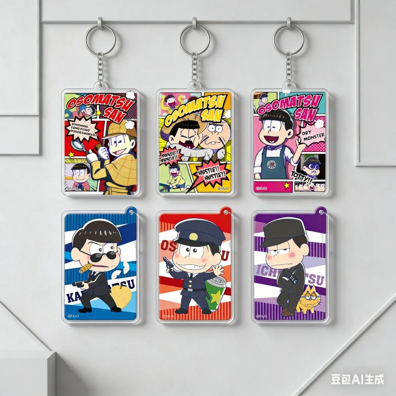 Llavero Acrílico de 6 cm de Anime Osomatsu-san, Colgante para Mochila, Accesorios Lindos, Juguete de Cosplay de Osomatsu Matsuno para Regalos, Joyería