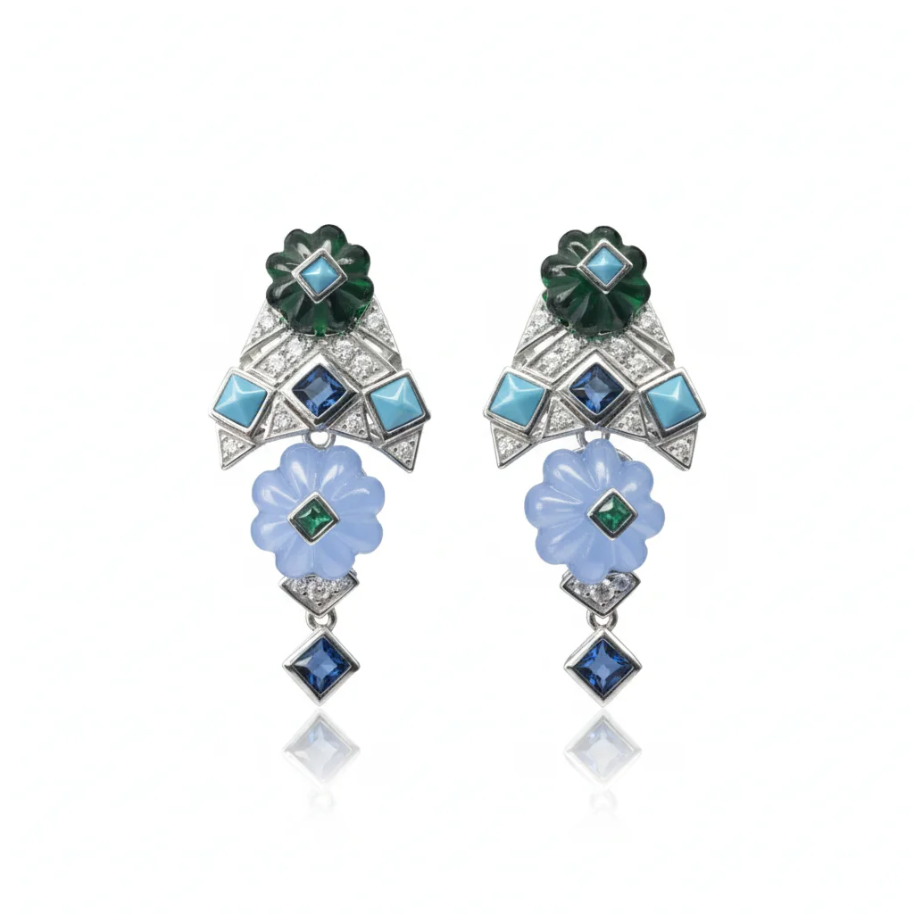 

Luxury Pumpkin Bead Stud Earrings Tutti Frutti 925 Sterling Silver Fine Jewelry for Women's Birthday Engagement Gifts
