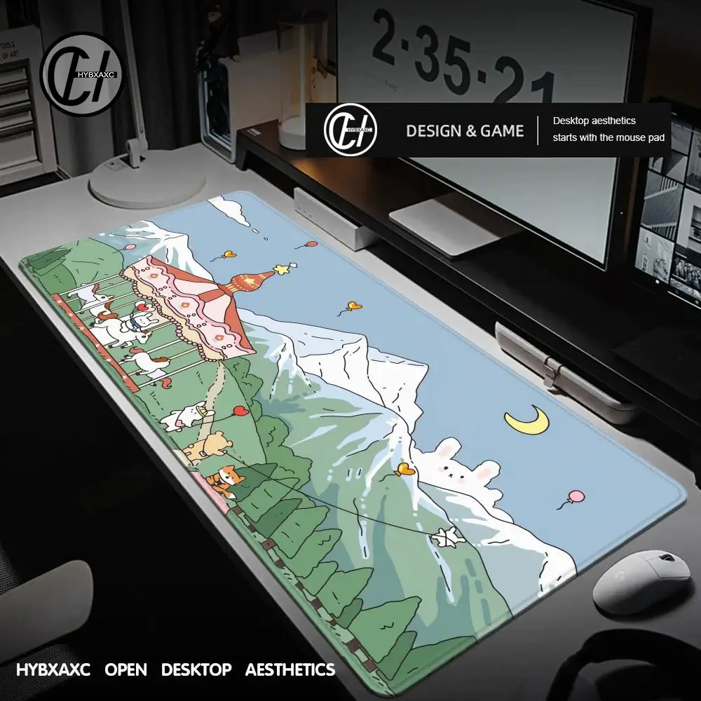 

Mausepad kawaii rabbit Large Computer Keyboard Mouse Pad Desk Mat Office Accessories Cabinet Cushion Pc Gaming Non-Slip HD Rug