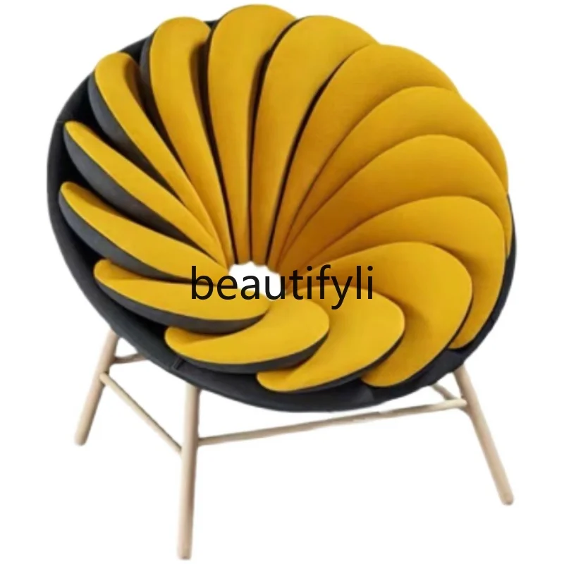 

Italian sunflower single chair sun flower petals Internet celebrity living room leisure single chair