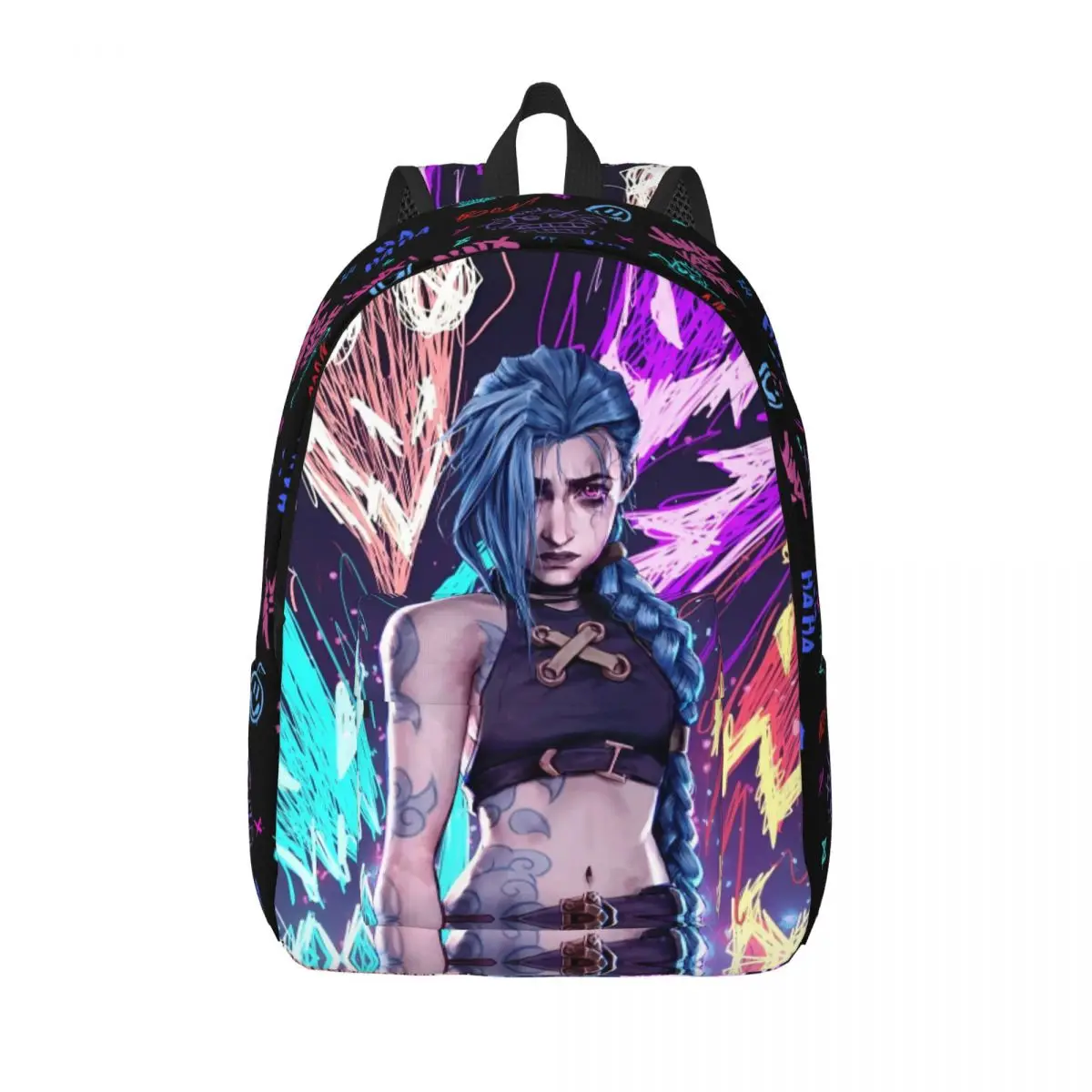 Arcane L-League Anime Legends Backpack Men Women Teenage High School Daypack Jinx Graffiti Laptop Computer Shoulder Bag Durable