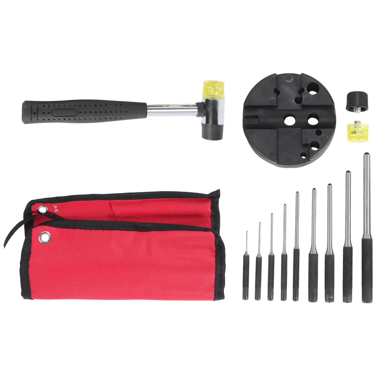 Imagem -02 - Pin Punch Conjunto com Bolsa de Armazenamento Smithing Punch Removing Repair Tools Punhos e Martelo de Bancada