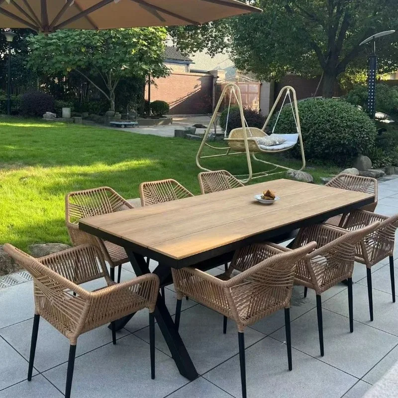 Outdoor table and chair courtyard combination villa open-air garden rattan chair