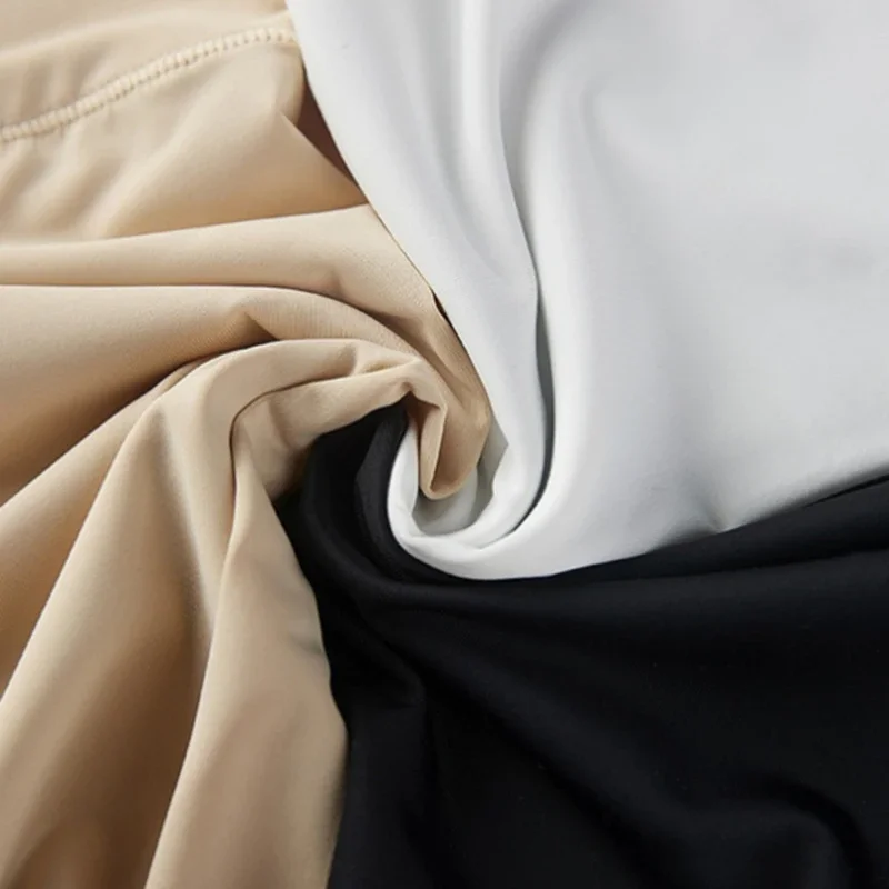 Bragas de cintura alta para mujer, pantalones cortos de seguridad, ropa interior antiexposición, pantalones de corsé M L XL, piel negra, seda de hielo blanca sin rastro