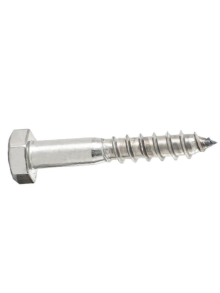 1 ~ 5 sztuk M6 M8 M10 M12 316 A4 śruba samogwintująca z łbem sześciokątnym ze stali nierdzewnej zewnętrzna śruba z łbem sześciokątnym do obróbki drewna