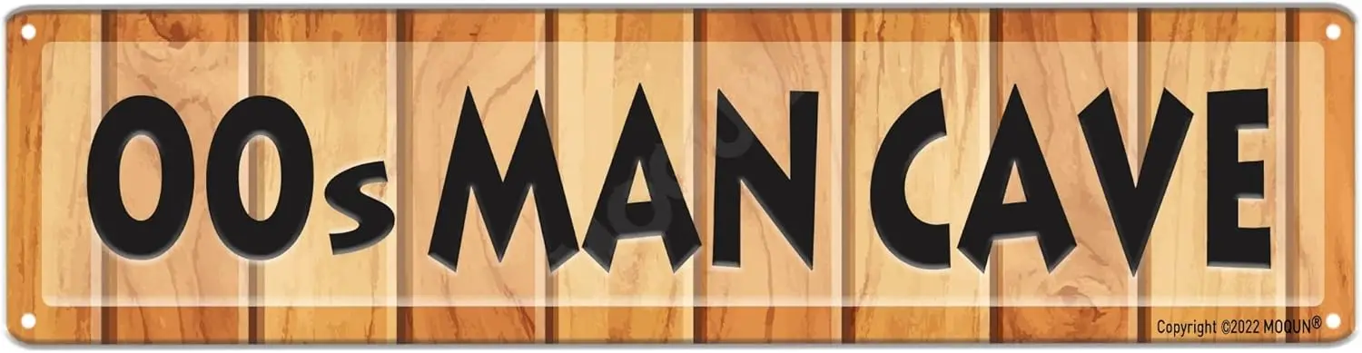 Männerhöhlenschild der 00er Jahre, Männerhöhlenschild, Dekor im Jahr 2000, lustige Wanddekoration für Zuhause, Bauernhaus, Männerhöhle, Badezimmer, Bar, hochwertiges Metall S