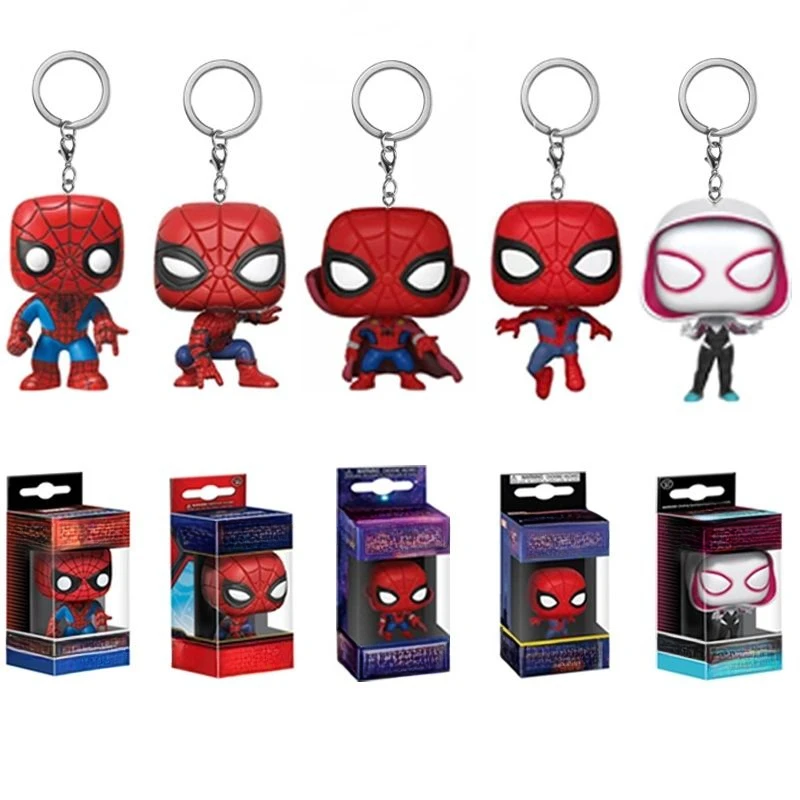 Personalidade criativa marvel os vingadores spiderman carro chaveiro animação periférica dos desenhos animados boneca mochila pingente decoração