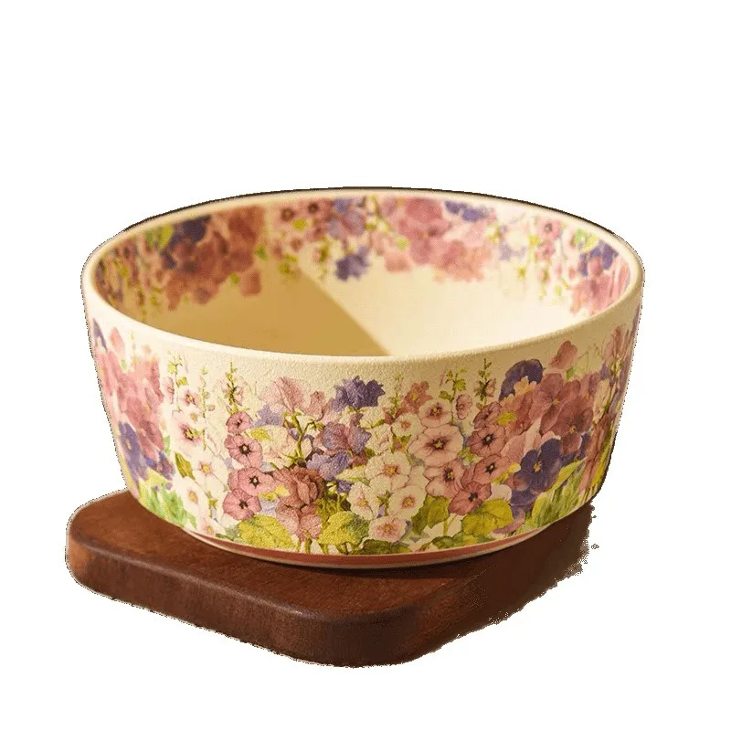 

Ceramic household noodle bowl French retro style soup bowl large ramen bowl instant noodle high value