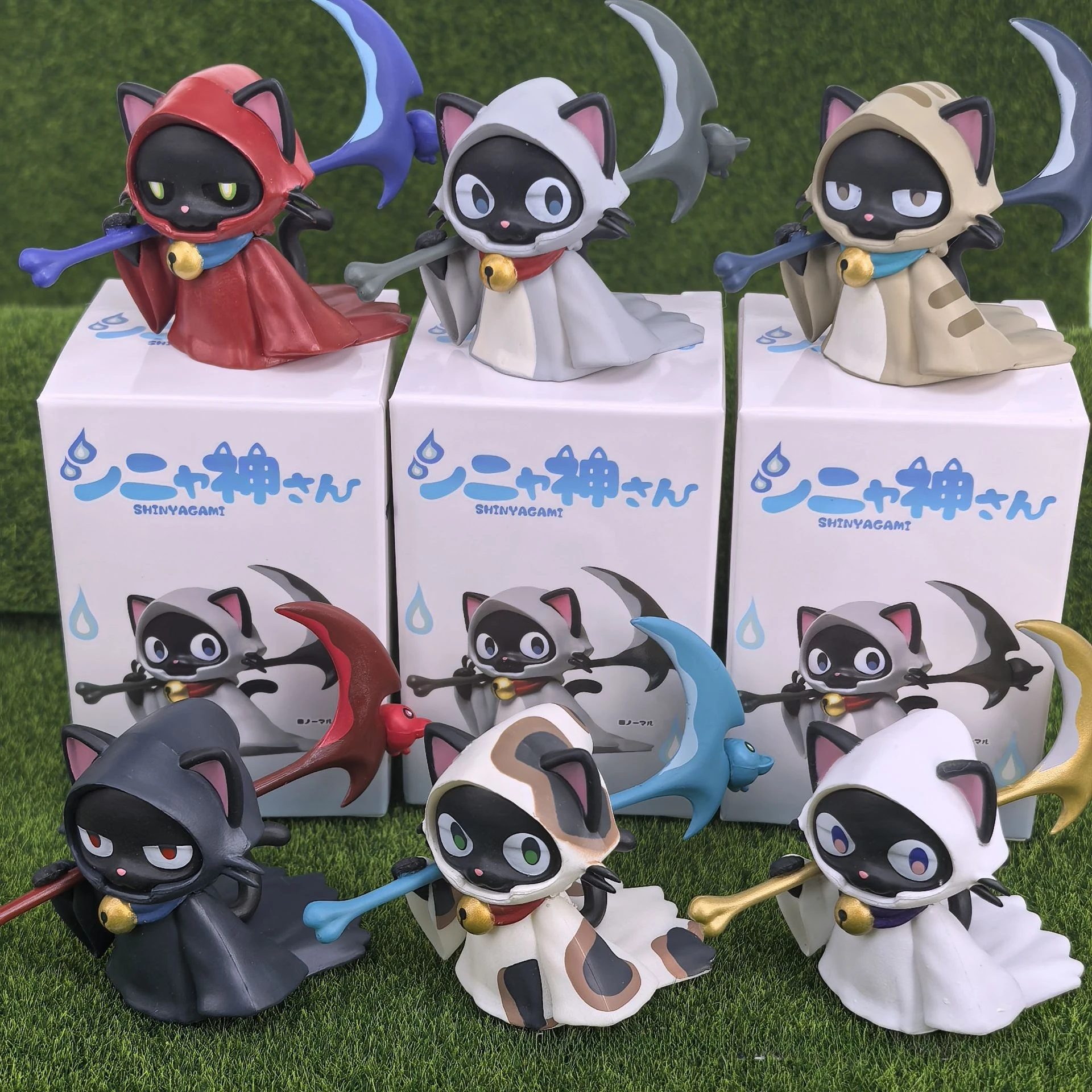

Коса Мрачного Жнеца Kawaii Cat Ghost слепая коробка аниме мультфильм подарок на день рождения декор для рабочего стола модная игрушка