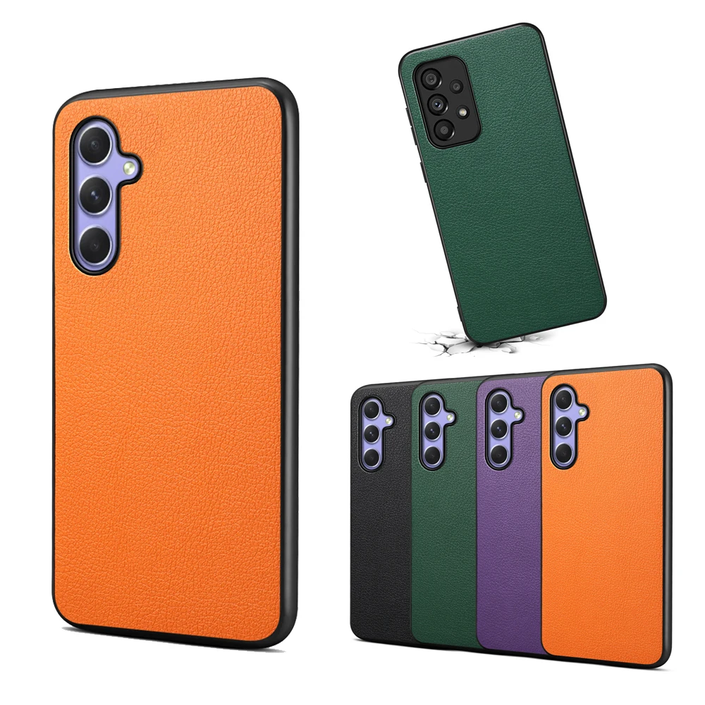 

Luxury Hard Shockproof Protect Cover Matte PU Leather Texture Phone Case for Samsung Galaxy A17 A56 A16 A36 A15 A25 A35 A55 A54