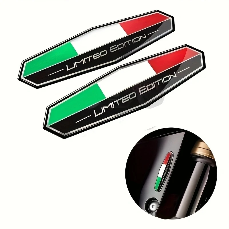 2PCS Italy Flag Sticker 3D Emblem Badge Decoration Car Accessories Italian for Motobike Car Bike Truck