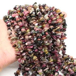 16Inch Natural Color Tourmaline Chips Stone Bead Irregular Gravel Crystals Quartz Beads for Jewelry Making DIY Bracelet Necklace