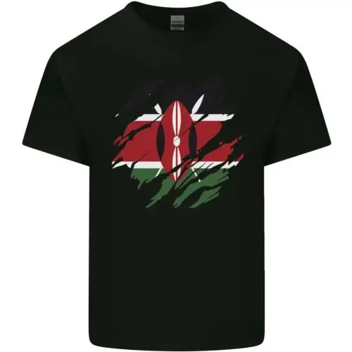 Torn Kenya Flag Kenyan Day Football Kids T-Shirt Childrens