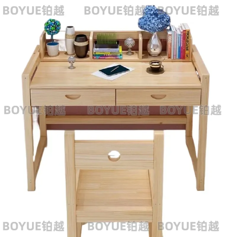 Kids Study Desk and Chair Set Ergonomic Student Writing Table for Elementary School Children Home Learning Furniture