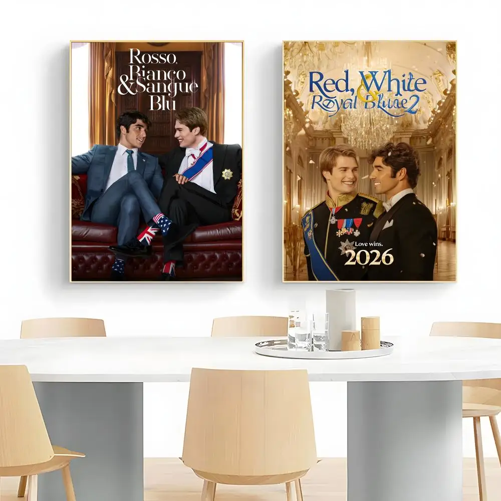 Romantic Film R-Red White Royal Blue Poster Wall Art Print Decorative Mural Home Decor Gift Unframed