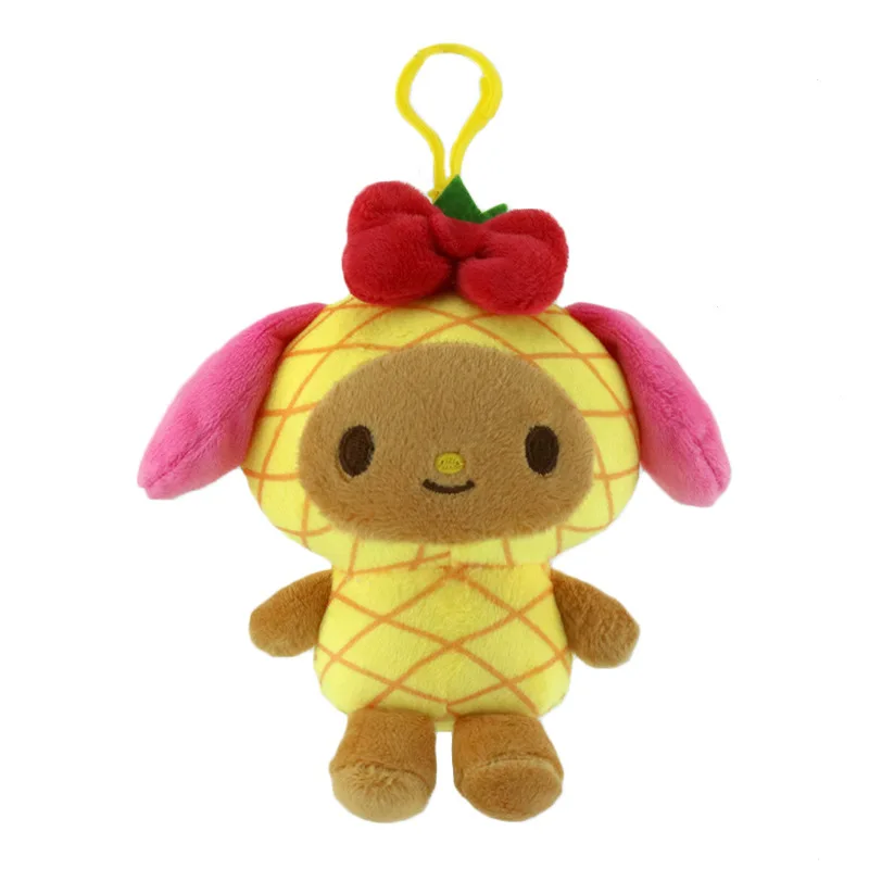 

New Hawaiian jackfruit garden black leather KT bag pendant, Melody Kuromi plush keychain