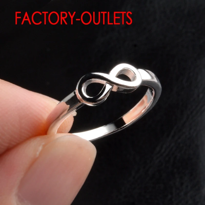 Genuine 925 Sterling Silver Infinity Ring Romantic Symbol Fashion Jewelry Best Gifts For Women Girls Wedding Engagement