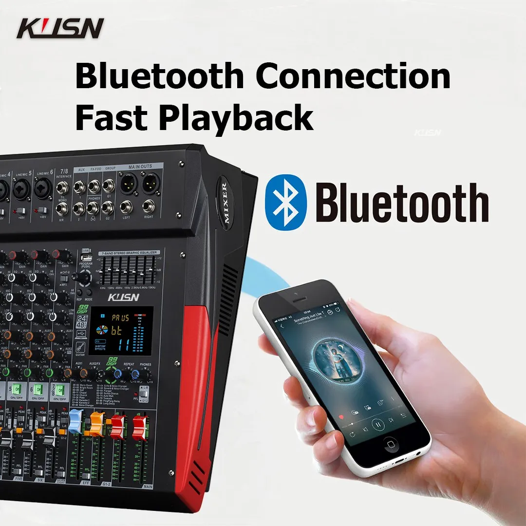 Powered Mixer 250Wx2 8 Channel 99 DSP Amplifier Mixer Bluetooth USB Professional Audio Mixing Console Soundcraft Sound Mixer - view 4