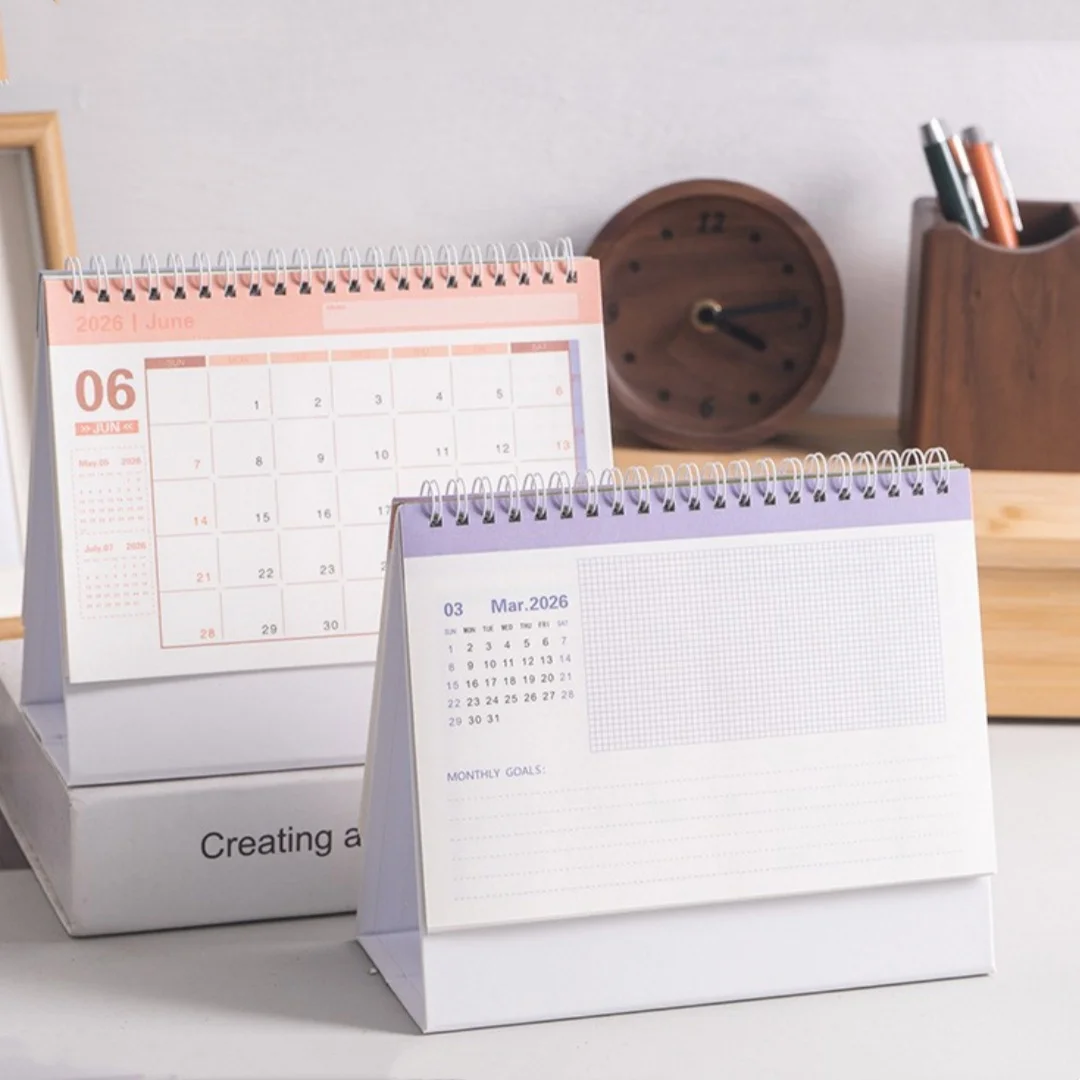 Ins Simple English 2026 Desk Calendar With Memo Note Desktop Large Flip Calendar Schedule Monthly Planner For Home Office School