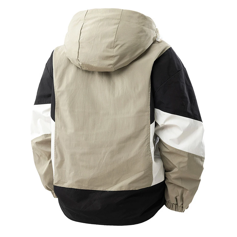 Patchwork Coat Jacket Men 8XL Plus Size Spring Autumn Fashion Casual Patchwork Cargo Jacket Male Big Size Outerwear