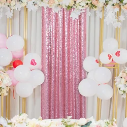 1PC Pink Sequin Backdrop Curtains 2FTx8FT for Wedding Decoration Baby Shower Christmas Halloween Birthday Party Background Drape