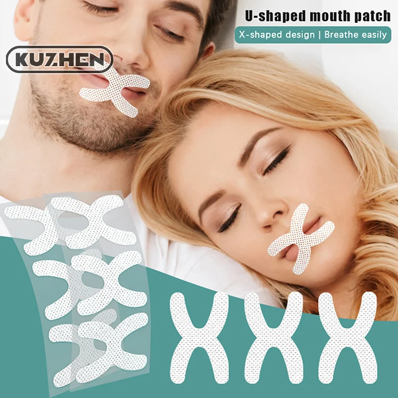 

30 шт. X-образная лента для рта, полоски для сна для защиты от храпа, зрение, улучшение сна, зрение для храпа, патчи для губ