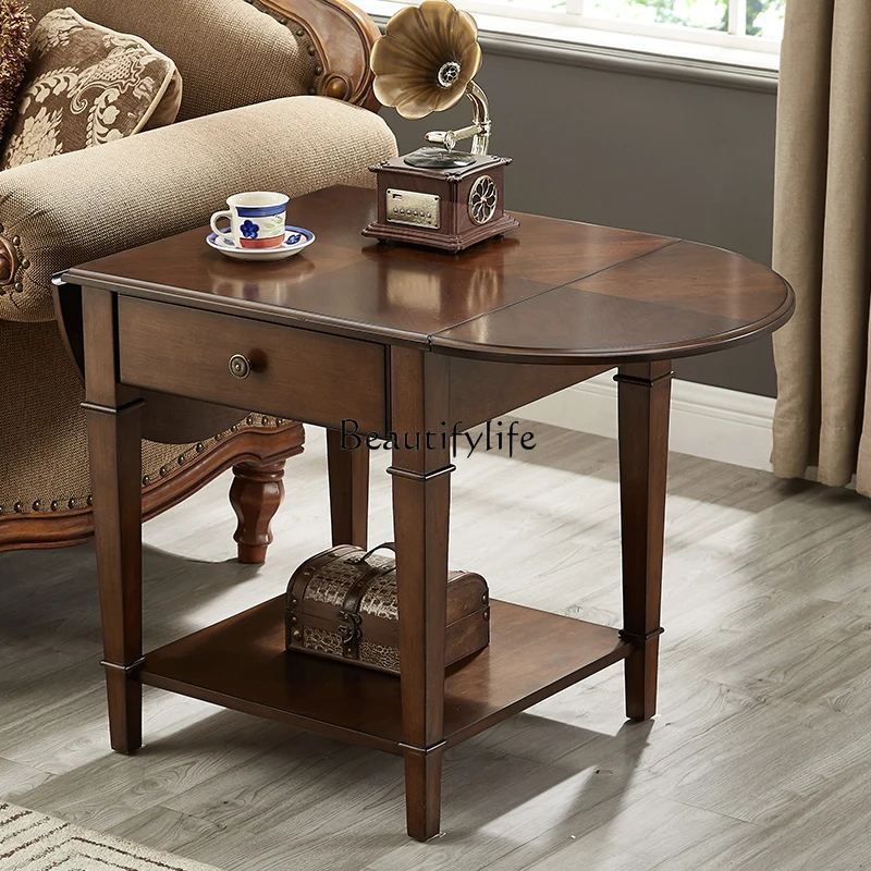 03. Coffee table foldable table American function  European corner living room
