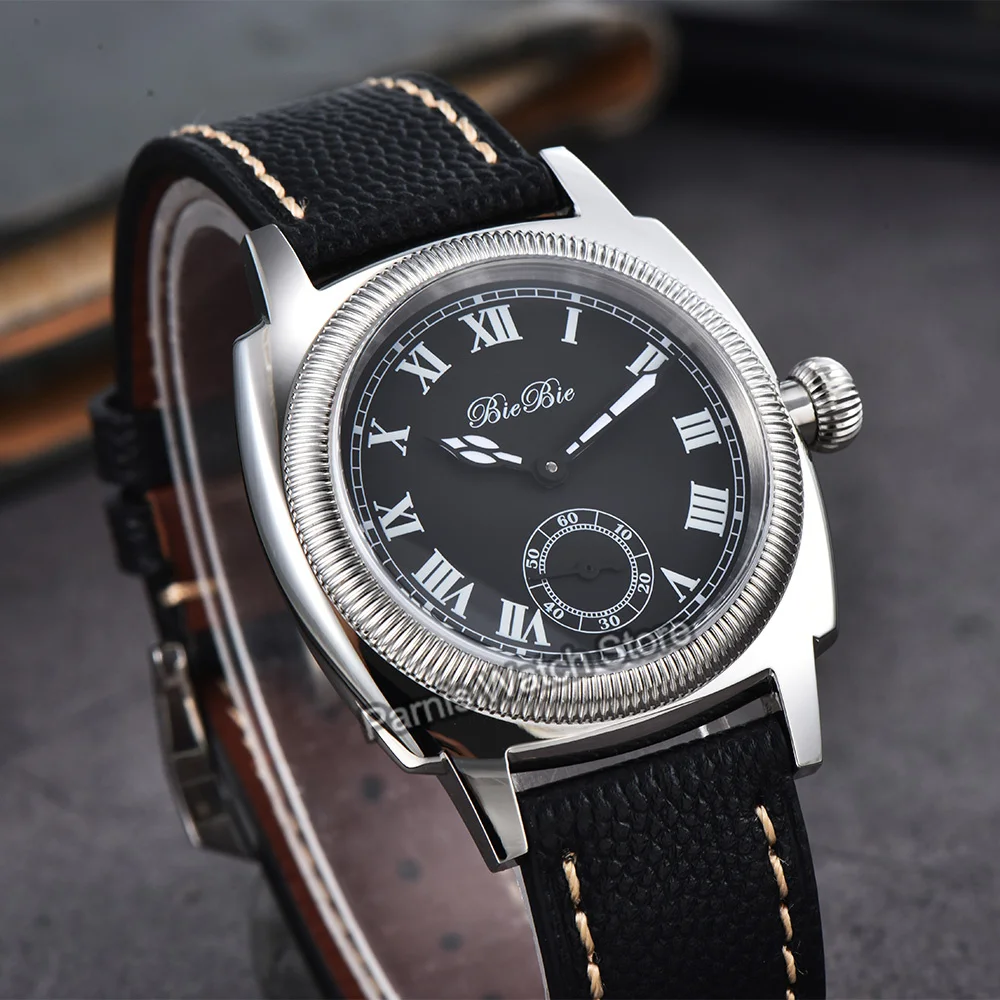 38 มม.สีเงินสแตนเลสสตีล 5ATM กันน้ํานาฬิกาผู้ชาย