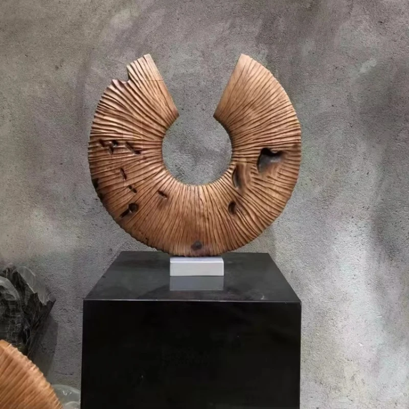 Crafts Wooden Rings Tabletop Decor Luxury Sculpture Home Furnishing Hotel Gary Interior Decoration