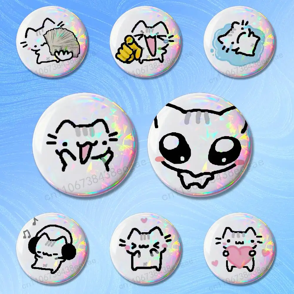 Cute Art S-Strawberry Cat Badges 25 32 44 58 75 mm Brooch Fashion Jewelry Decor Clothes Hat Accessories Badge Lover Gifts