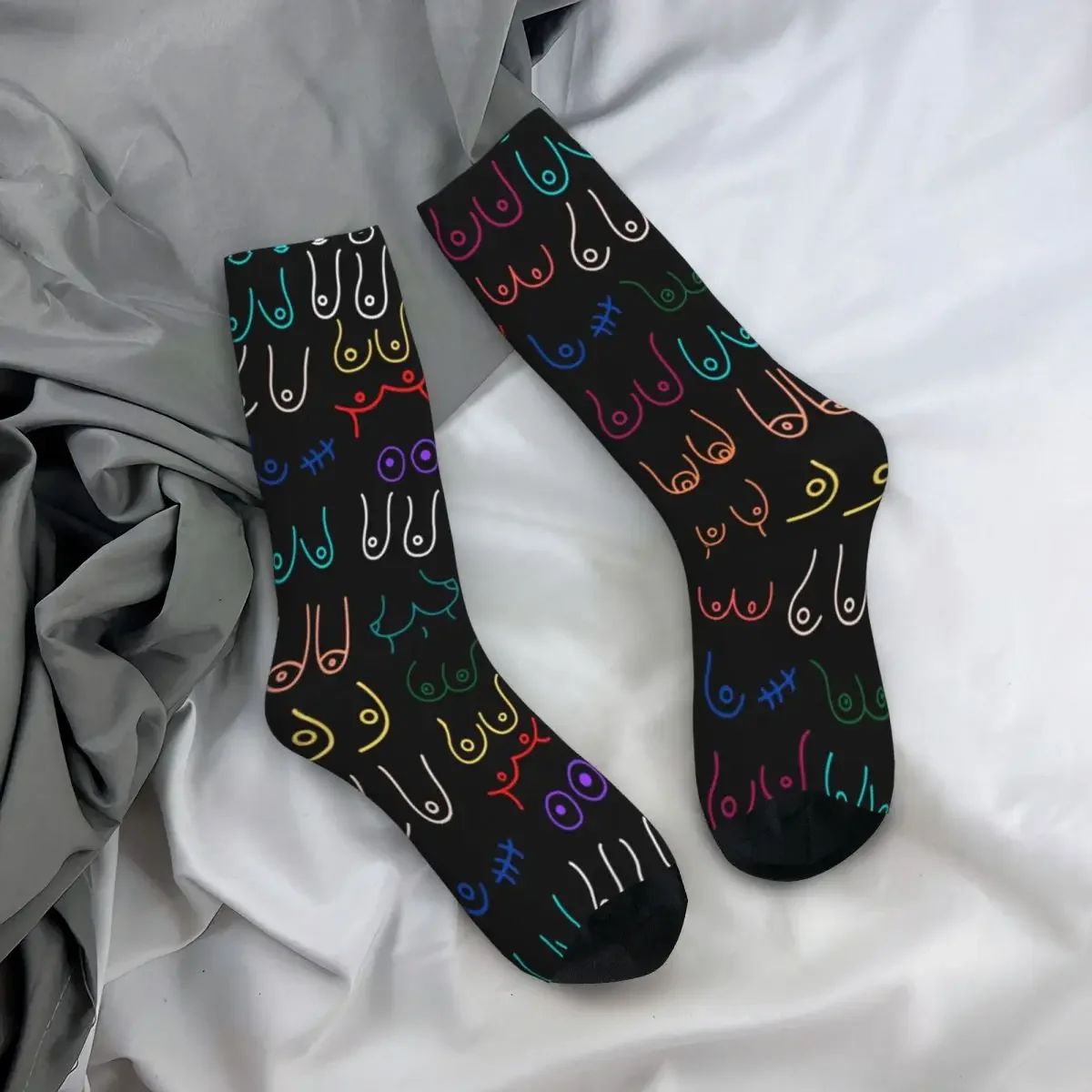 Winter Warm Funny Unisex Boobs Pattern Socks Cartoon Non-slip Football Socks