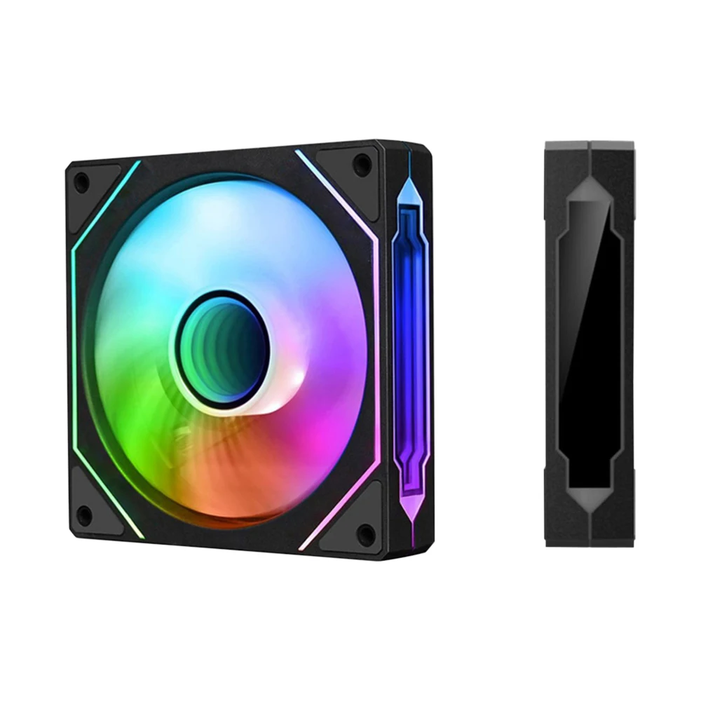 コンピューター用rgbファン、12cm、rgbファン、サイレント、サイレント、ファン、argb pwm、cpuクーラー、ラジエーター、64cfm、リバースブレード、ブラック/ホワイト
