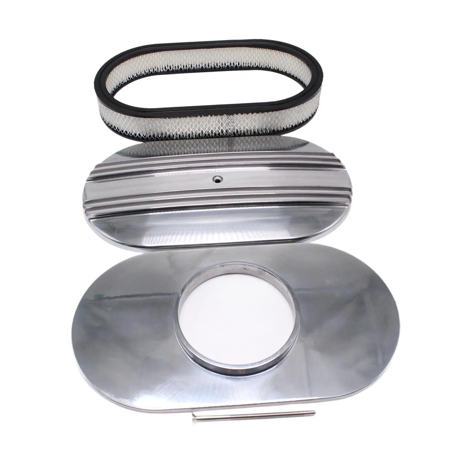 

High Performance Air Cleaner Silver Metal Intake Filter Replacement Kit for Multiple Carburetor Types