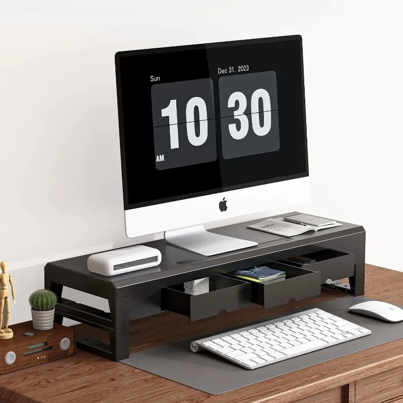 Desktop Monitor Riser Stand Docking Station Wireless Charging Drawer Monitors Holder Office Laptop Storage Bracket Monitor Base