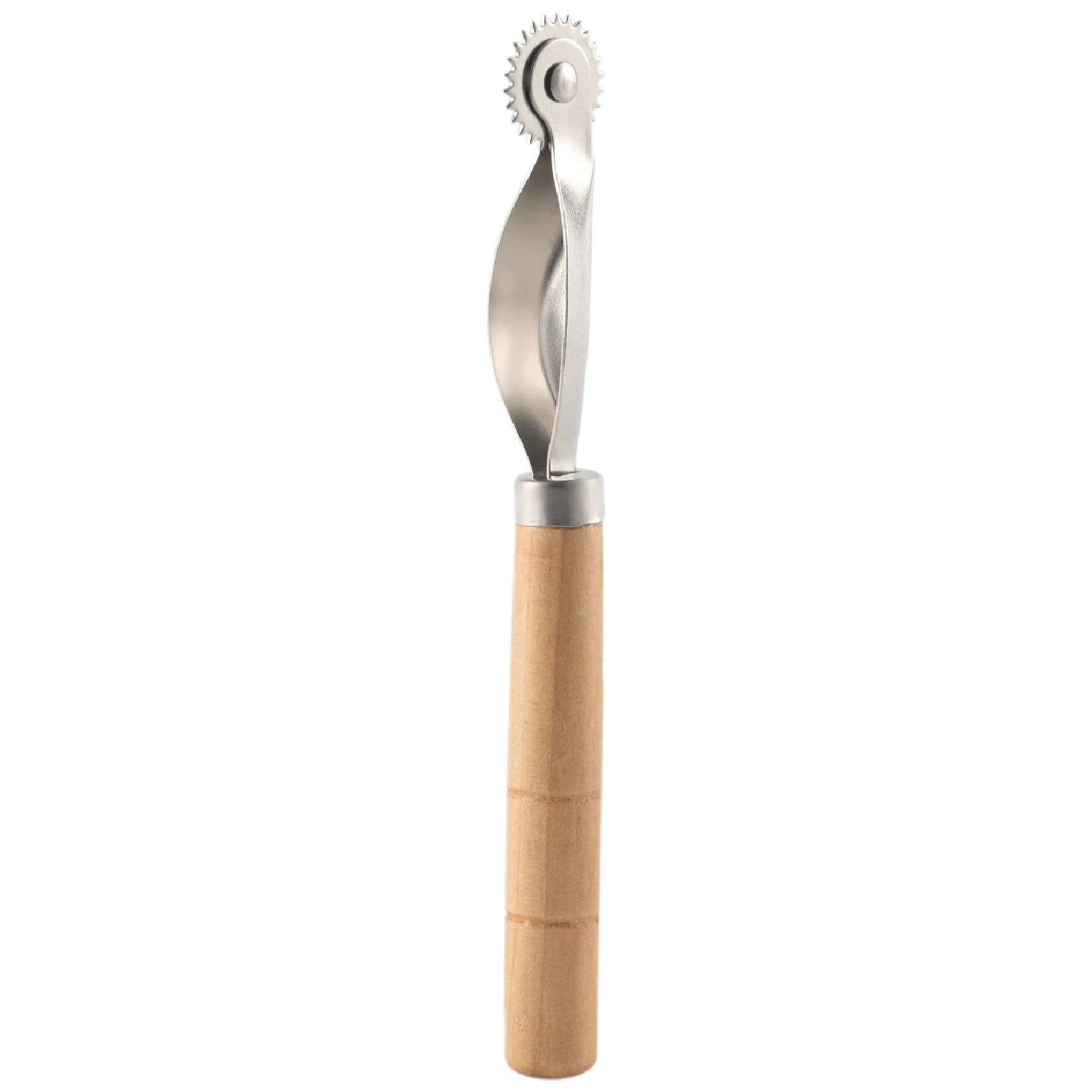 KSOL 1pc Wood Handle Overneedle Wheel Leather needle Spacing Paper Perforating Tool Roulette 2mm