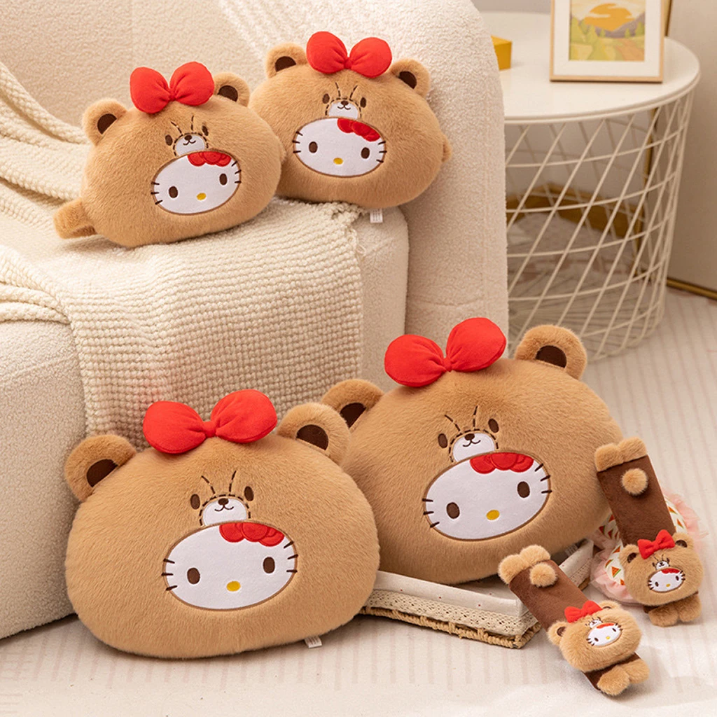 Sanrio My Melody Kt Cat Plush Car Headrest Car Neck Pillow Car Seat Cushion Driving Neck Pillow Seat Lumbar Support Gift