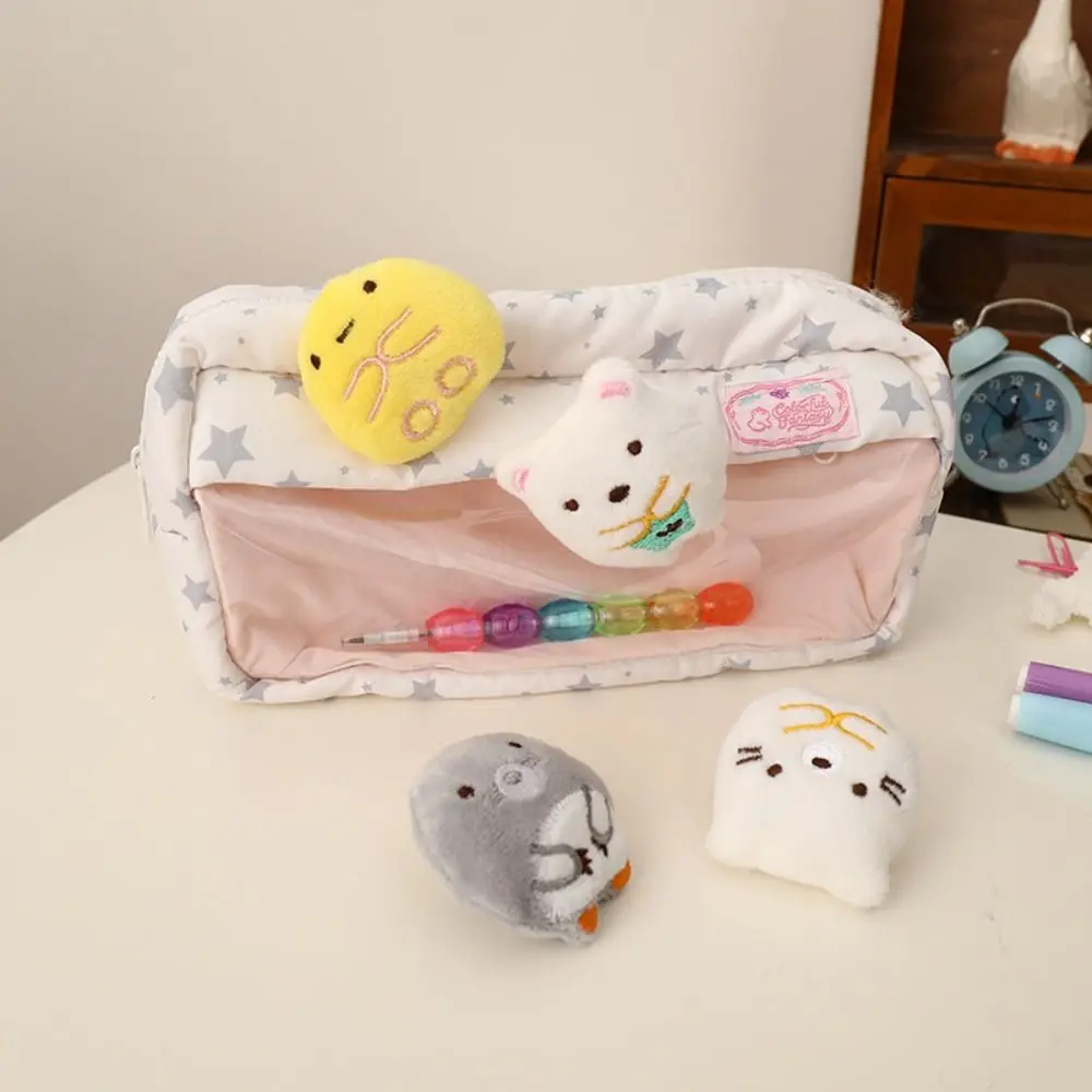 High Quality Star Pattern Handheld Pen Bag With Dolls Multifunctional Pencil Case Large Capacity Stationery Organizer Gift