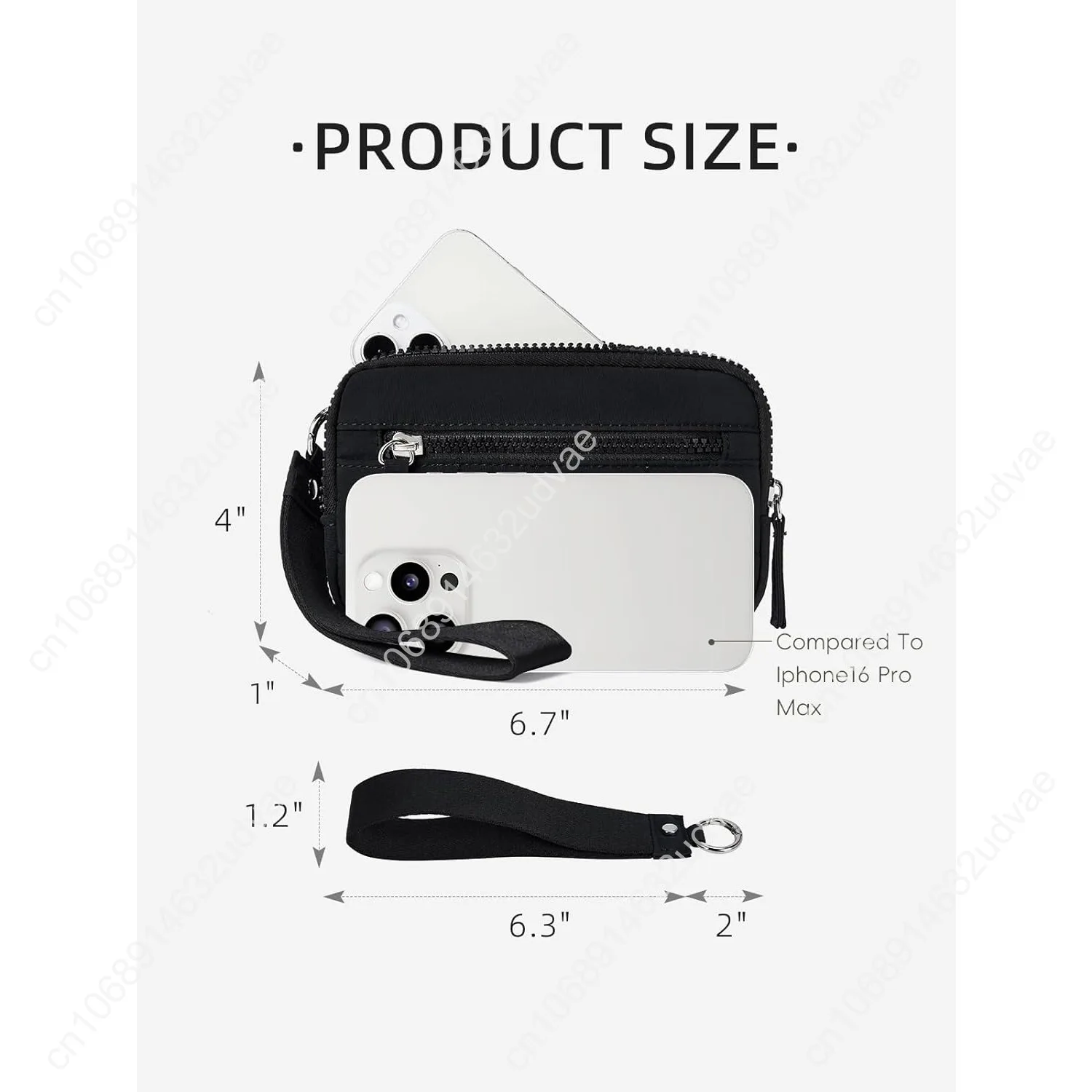 WESTBRONCO Wristlet Wallets for Women Nylon Quilted RFID Wallet with 3 Zipper Purse for Travel