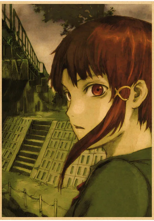 シリアル実験 lain ポスターアニメ壁アート家の装飾絵画子供部屋の装飾