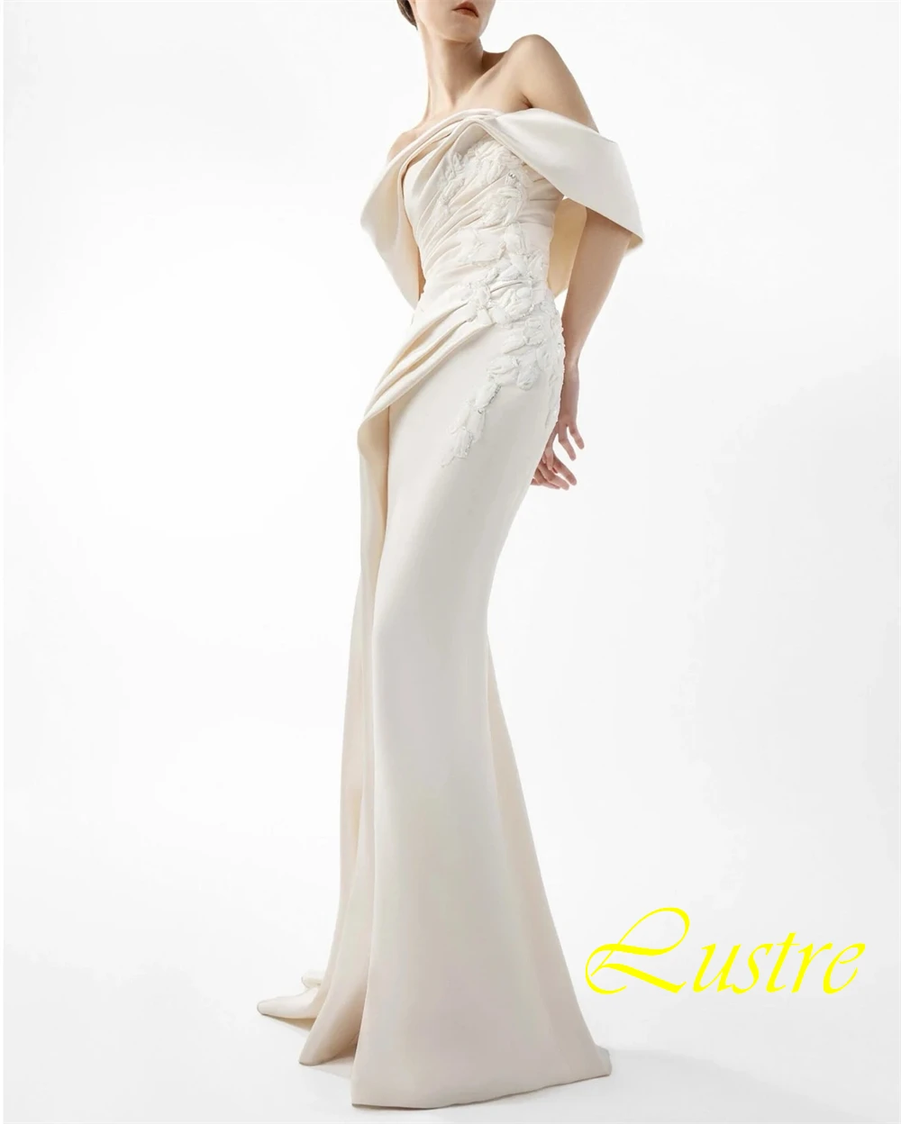 Vestido de noche personalizado de lujo con cuello barco, vestidos de fiesta de sirena delicados, tren de barrido con temperamento, vestidos para ocasiones especiales
