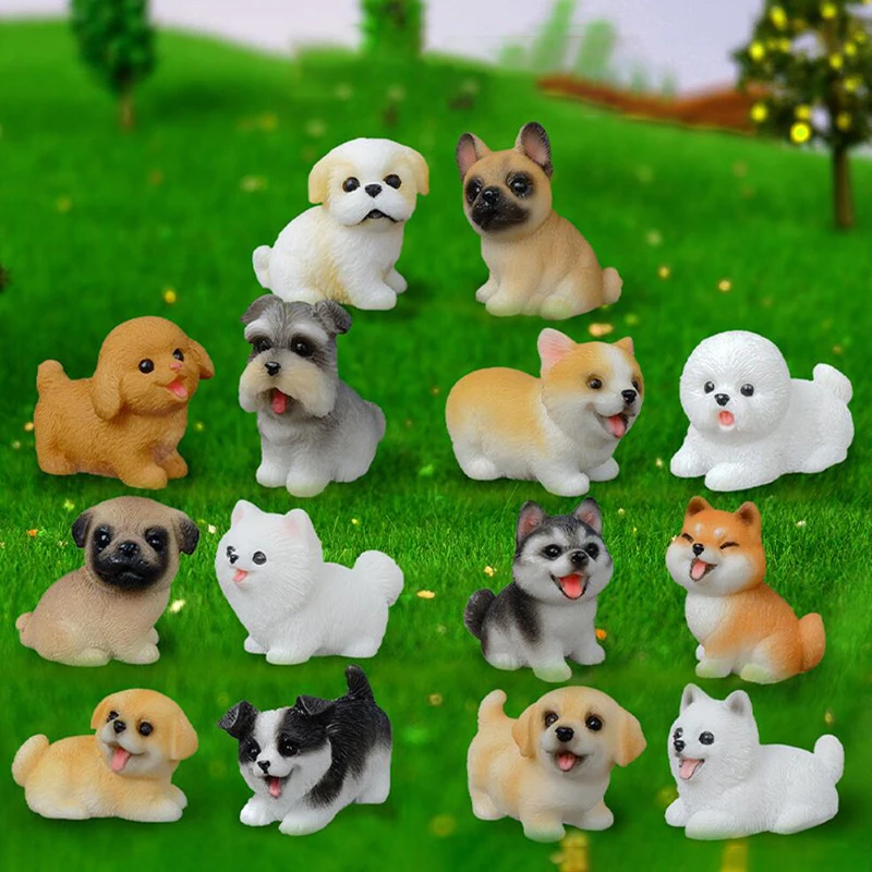 1PC Resin Craft Miniature Figure Tiny For Bonsai Microlandscape Fairy Garden Decor Cute Small Dog Puppy Animal Decoration