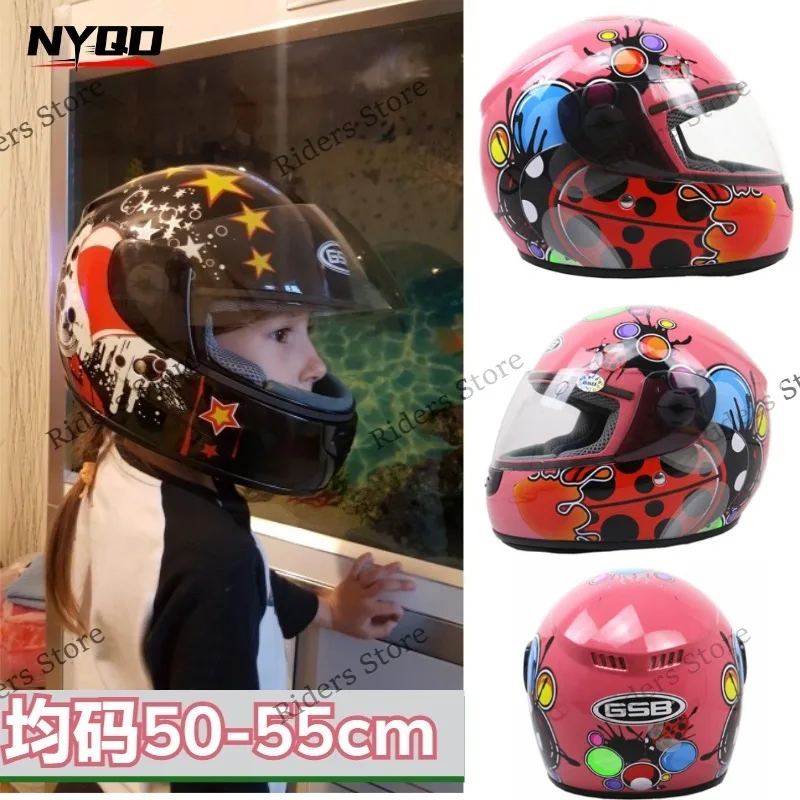 gsb-キッズカートヘルメット-暖かく完全に覆う安全オートバイヘルメット、電気自動車、バッテリー駆動バイク、幼児用