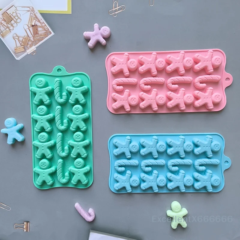

1pcs Christmas Gingerbread Man Candy Silicone Mold Cookies Chocolate Cake Decoration Holiday Party Tools