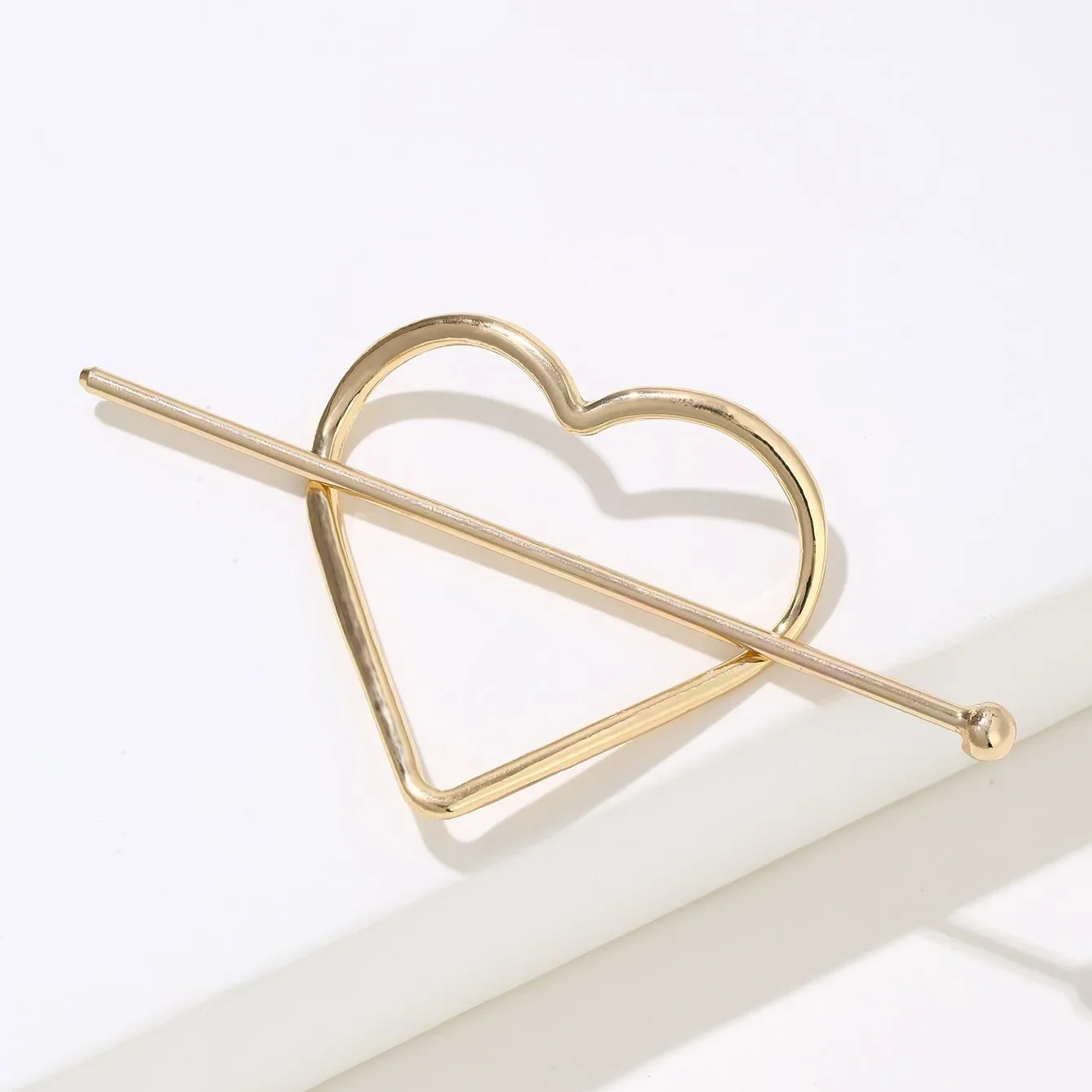 2pcs Korean Version Simple Fashion Style Alloy Heart Shaped Arrow Hairpin Hair Decoration Hairpin Hair Tool