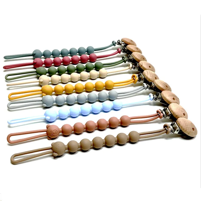 1/9PCS Baby Ein Schnuller Kette Baby Schnuller Lanyard Food Grade Silikon Zahnen Beißring Anti Verloren Schnuller anti Drop Kette – Detail 2
